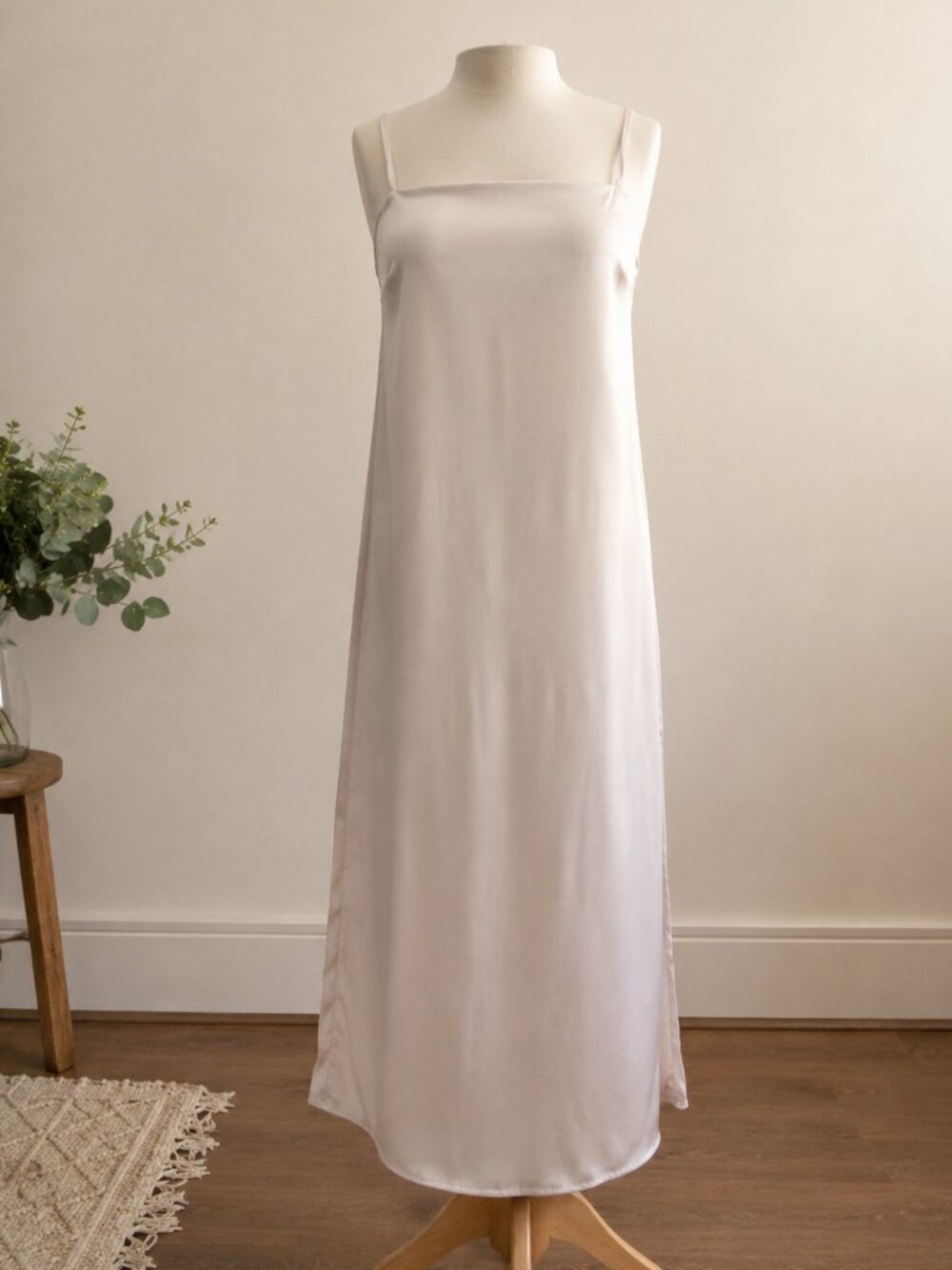 Y2K Satin-like Slip Dress Light Blush Pink/Nude | Size XS | NWT